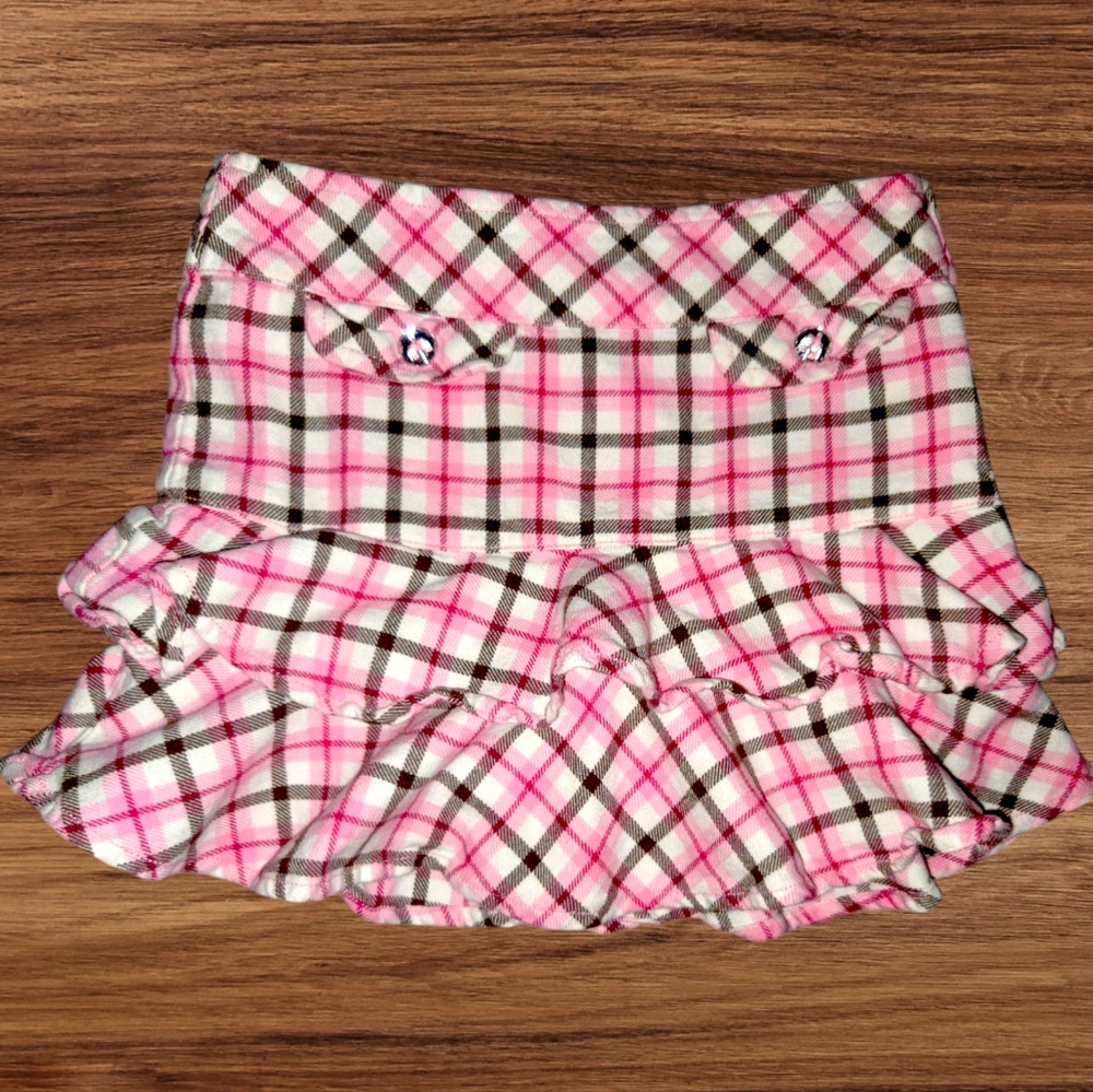 Pink Plaid Kids Skirt